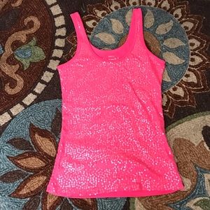 Pink Sequenced tank top